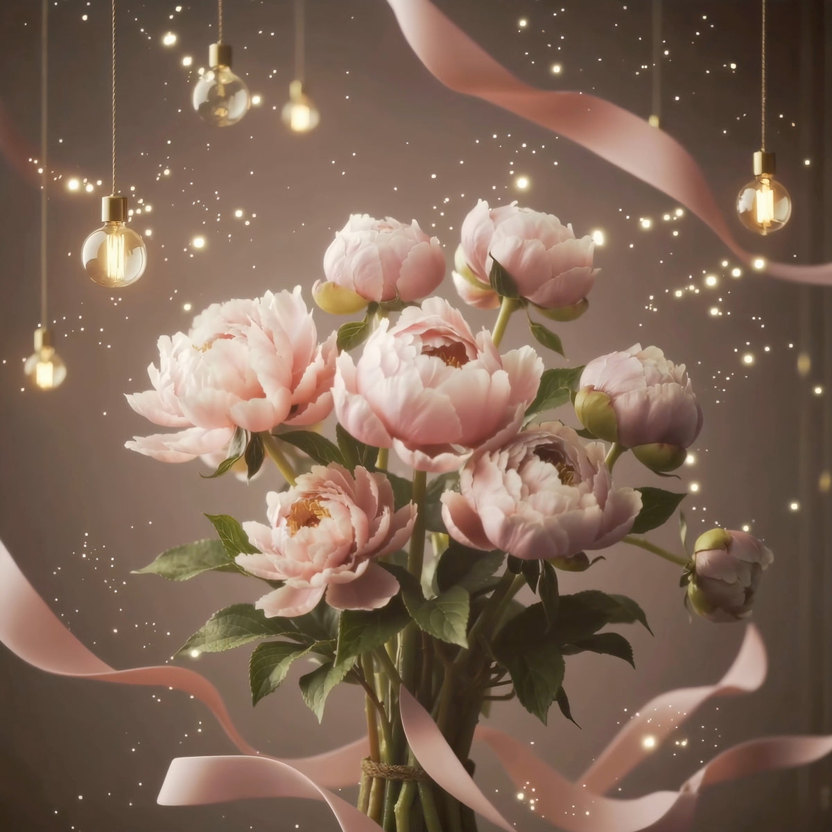 SAVE THE DATE swingende Pfingstrosen – blumige digitale Einladung 
