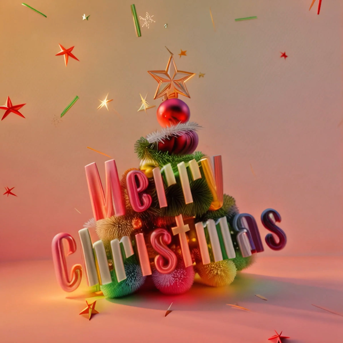 Merry Christmas fliegender Weihnachtsbaum