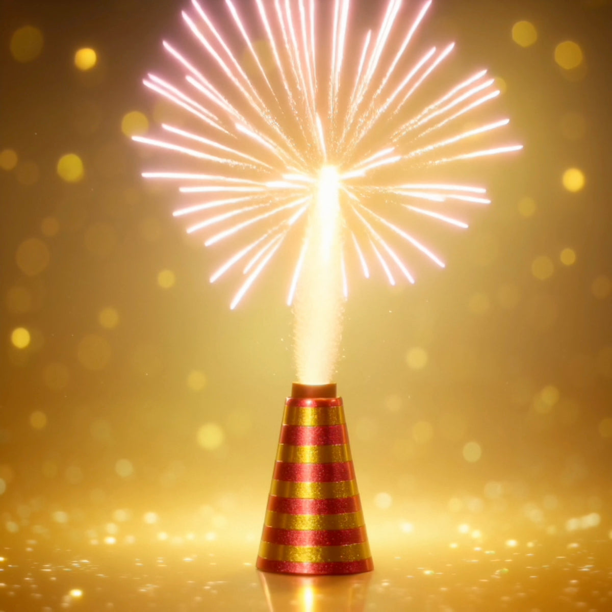 Fontäne - eine explosive digitale Überraschung voller Licht, Glitzer und Partygefühl.
