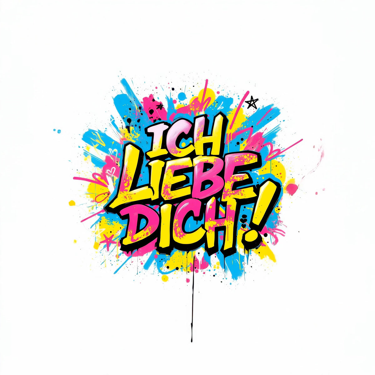 Ich liebe Dich - eine digitale Liebesbotschaft voller Neon, Streetart und Emotionen.